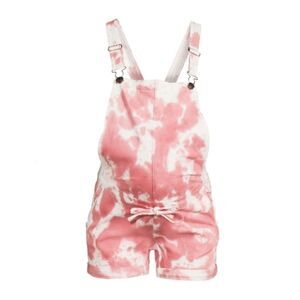 Planet Motherhood Maternity Women's Twill Tie Dye Shortalls- Small